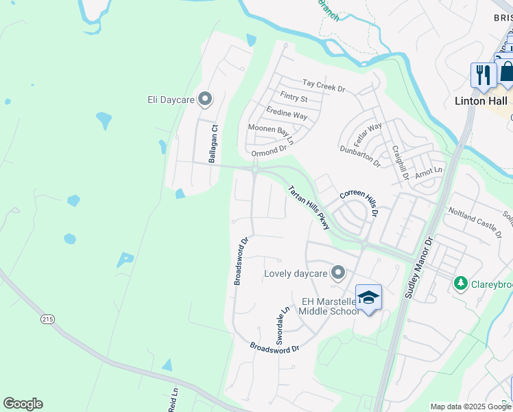 map of restaurants, bars, coffee shops, grocery stores, and more near 9729 Native Rocks Drive in Bristow