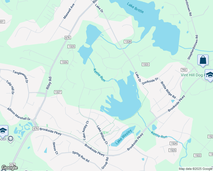 map of restaurants, bars, coffee shops, grocery stores, and more near 4853 Point Road in Warrenton