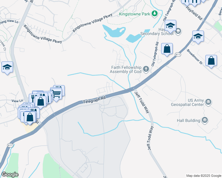 map of restaurants, bars, coffee shops, grocery stores, and more near 7922 Ashland Drive in Alexandria