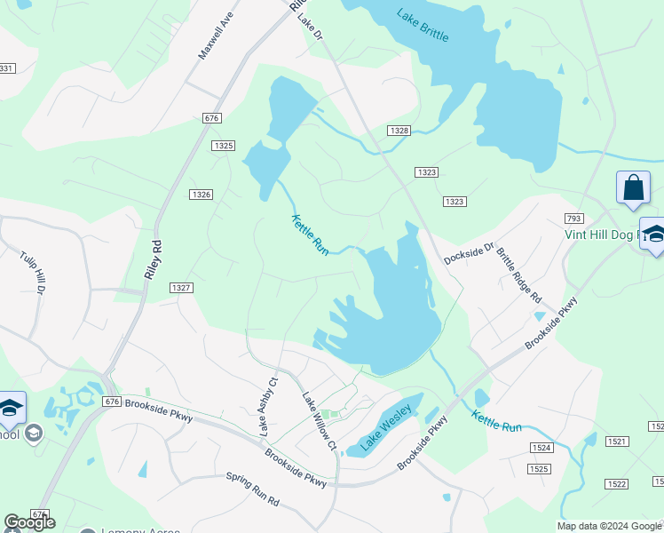 map of restaurants, bars, coffee shops, grocery stores, and more near 4853 Point Road in Warrenton
