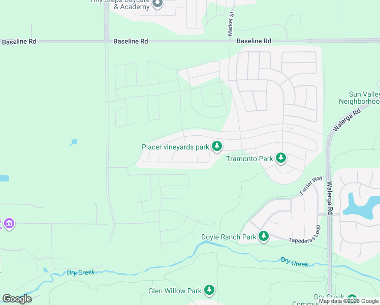 map of restaurants, bars, coffee shops, grocery stores, and more near 5606 Straight Road in Roseville