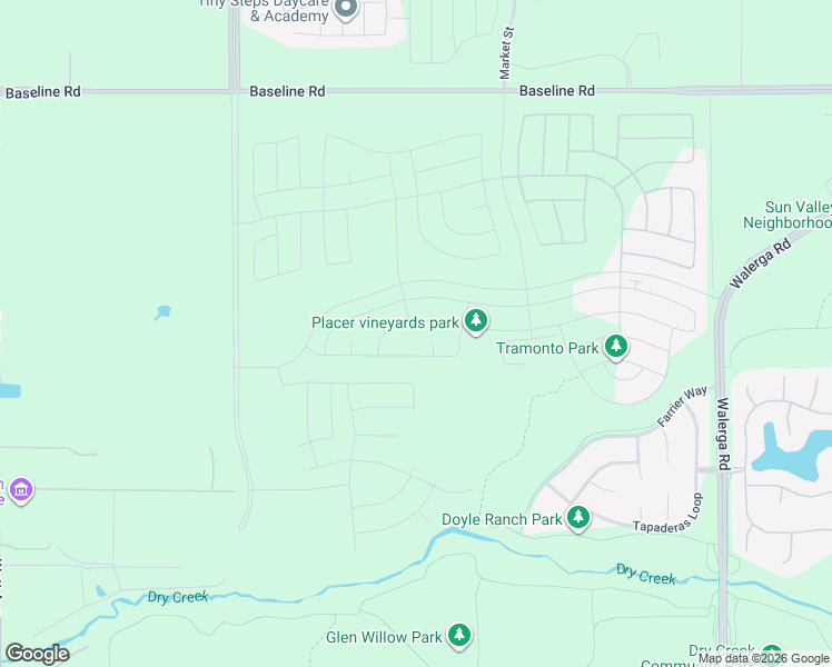 map of restaurants, bars, coffee shops, grocery stores, and more near 5606 Straight Road in Roseville