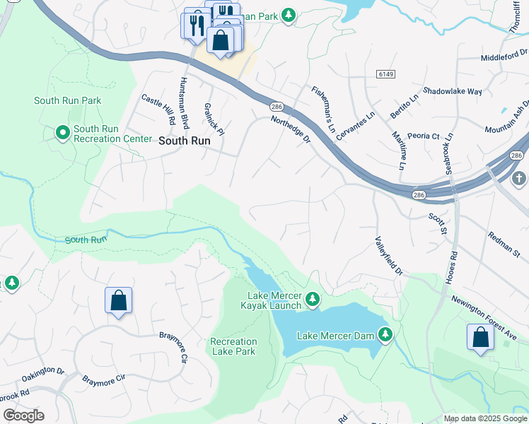 map of restaurants, bars, coffee shops, grocery stores, and more near 9127 Scott Street in Springfield