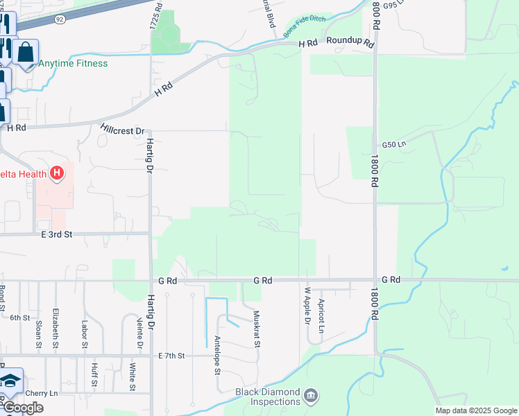 map of restaurants, bars, coffee shops, grocery stores, and more near 1761 Clearview Drive in Delta
