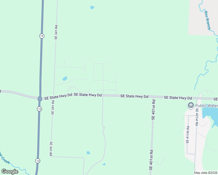 map of restaurants, bars, coffee shops, grocery stores, and more near 357 Southeast State Highway Dd in Warrensburg