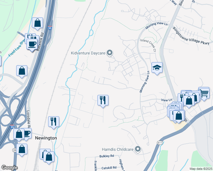 map of restaurants, bars, coffee shops, grocery stores, and more near 6891 Rolling Creek Way in Alexandria