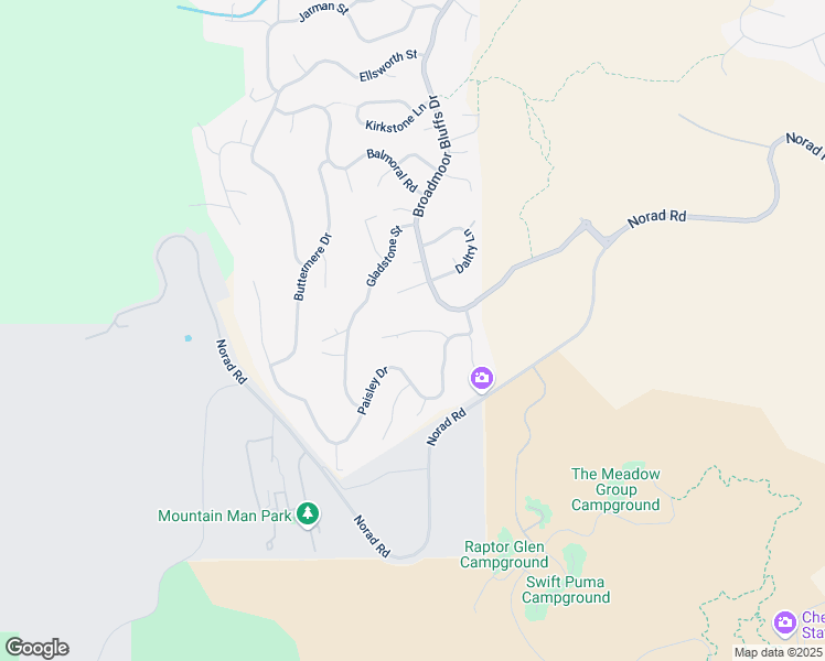 map of restaurants, bars, coffee shops, grocery stores, and more near 395 Darlington Way in Colorado Springs