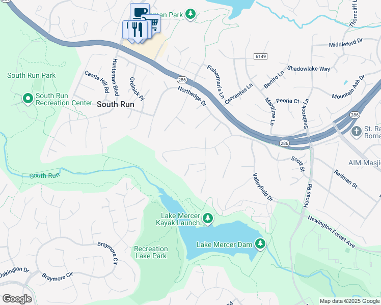 map of restaurants, bars, coffee shops, grocery stores, and more near 9117 Scott Street in Springfield