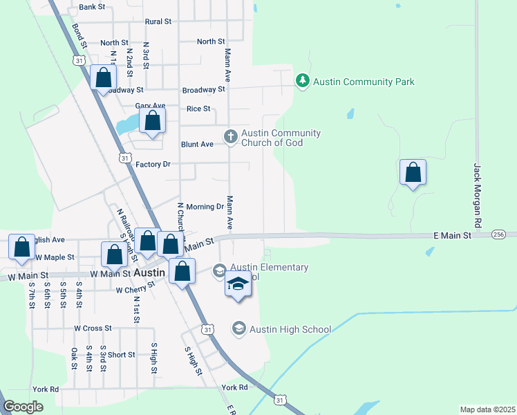 map of restaurants, bars, coffee shops, grocery stores, and more near 205 Linden Drive in Austin