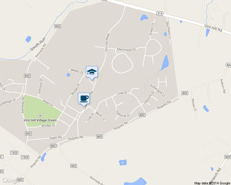 map of restaurants, bars, coffee shops, grocery stores, and more near 4090 Cray Drive in Warrenton