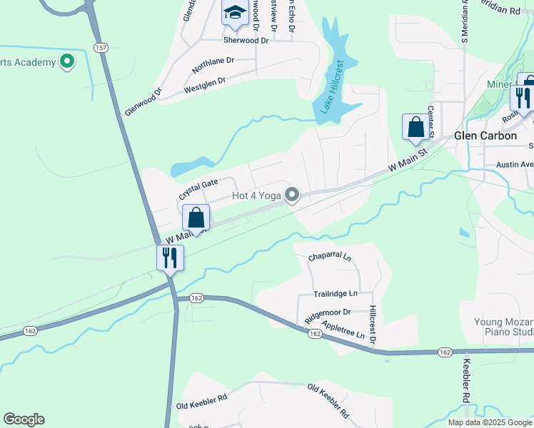 map of restaurants, bars, coffee shops, grocery stores, and more near 238 West Main Street in Glen Carbon