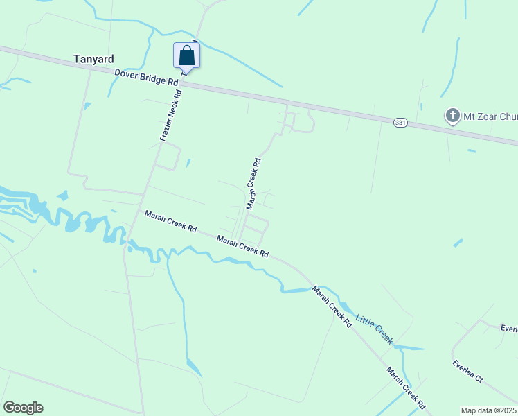 map of restaurants, bars, coffee shops, grocery stores, and more near 21182 Marsh Creek Road in Preston