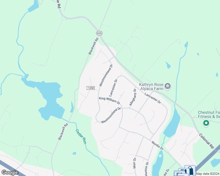 map of restaurants, bars, coffee shops, grocery stores, and more near 6608 Lancaster Drive in Warrenton