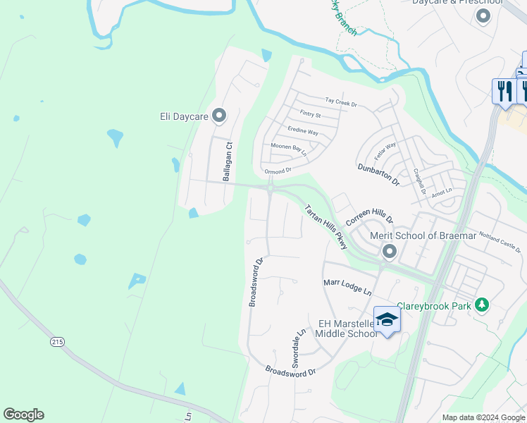 map of restaurants, bars, coffee shops, grocery stores, and more near 9714 Native Rocks Drive in Bristow