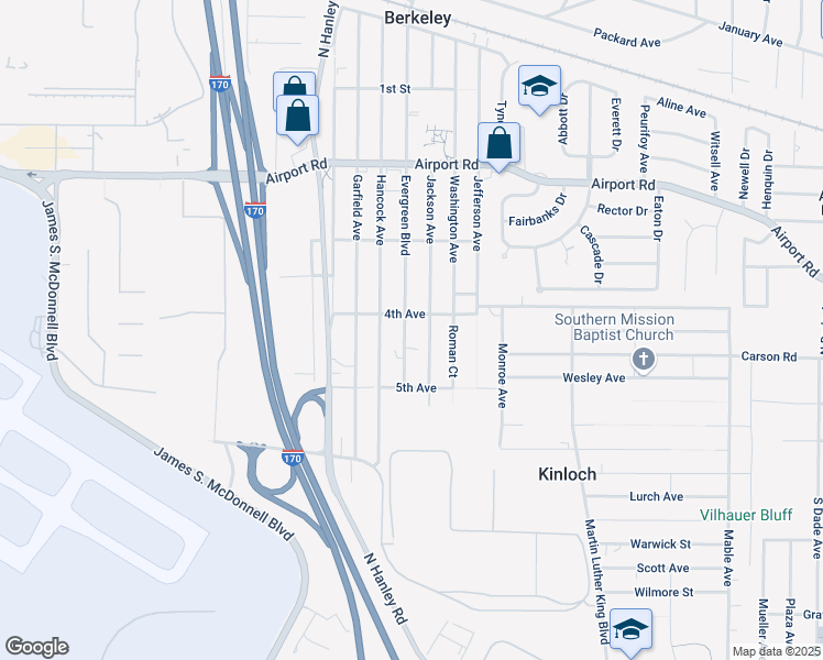 map of restaurants, bars, coffee shops, grocery stores, and more near 5950 Evergreen Boulevard in Berkeley