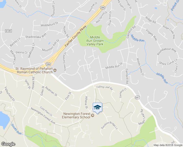 map of restaurants, bars, coffee shops, grocery stores, and more near 8555 Newington Forest Court in Springfield