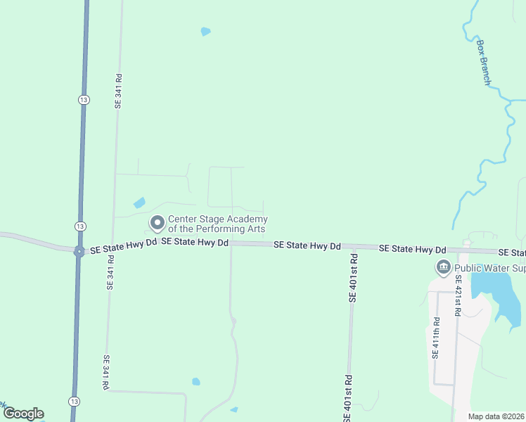 map of restaurants, bars, coffee shops, grocery stores, and more near 357 Southeast State Highway Dd in Warrensburg