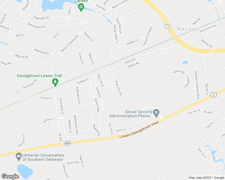 map of restaurants, bars, coffee shops, grocery stores, and more near 31661 Maple in Lewes