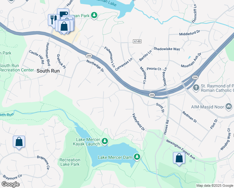 map of restaurants, bars, coffee shops, grocery stores, and more near 9019 Scott Street in Springfield
