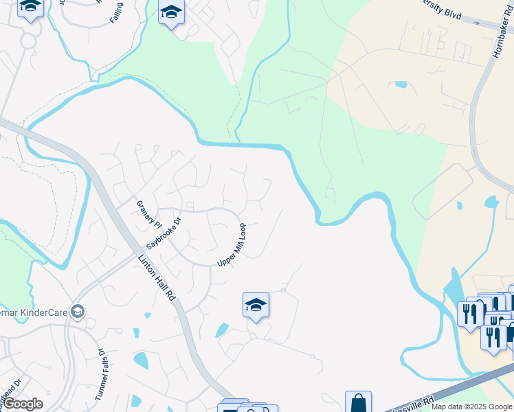 map of restaurants, bars, coffee shops, grocery stores, and more near 9641 Looking Glass Court in Bristow