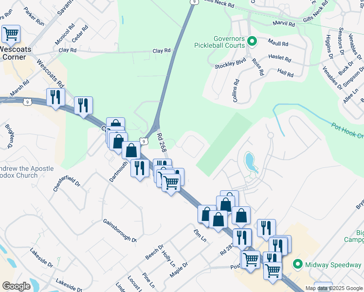 map of restaurants, bars, coffee shops, grocery stores, and more near 36851 Crooked Hammock Way in Lewes