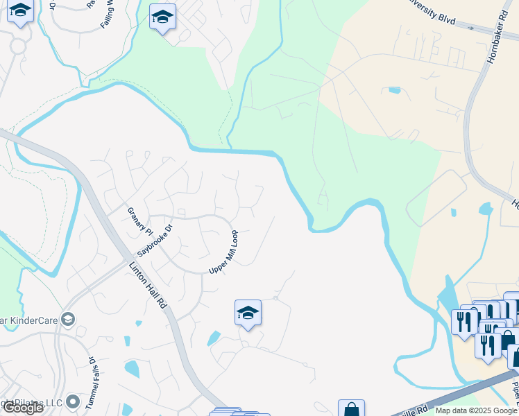 map of restaurants, bars, coffee shops, grocery stores, and more near 9629 Looking Glass Court in Bristow