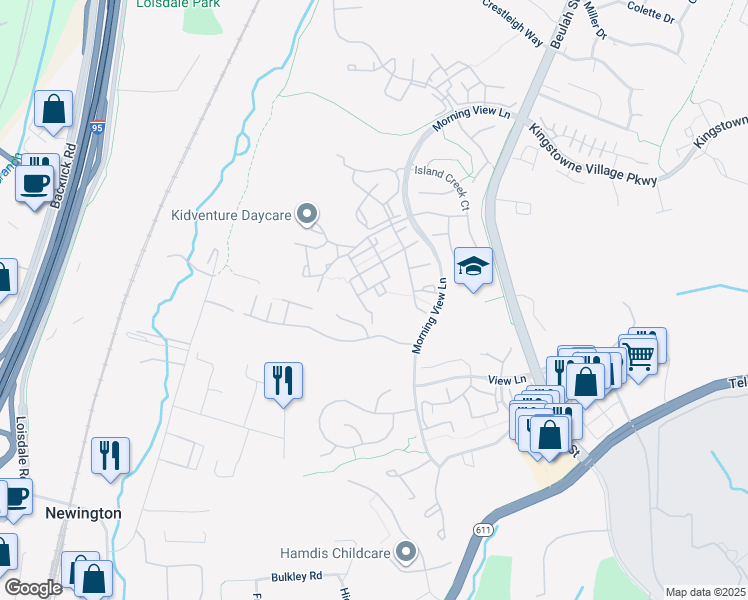 map of restaurants, bars, coffee shops, grocery stores, and more near 6602 Charles Green Square in Alexandria
