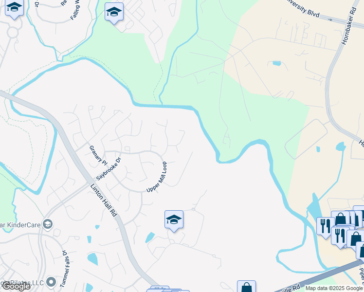 map of restaurants, bars, coffee shops, grocery stores, and more near 9629 Looking Glass Court in Bristow