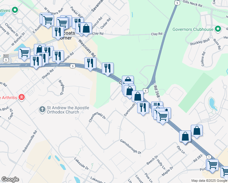 map of restaurants, bars, coffee shops, grocery stores, and more near 2378 Savannah West Square in Lewes