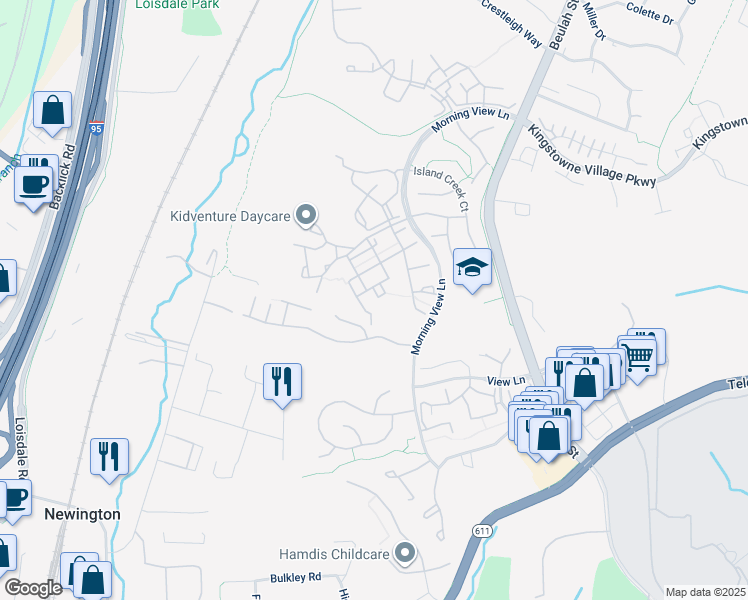 map of restaurants, bars, coffee shops, grocery stores, and more near 6602 Charles Green Square in Alexandria