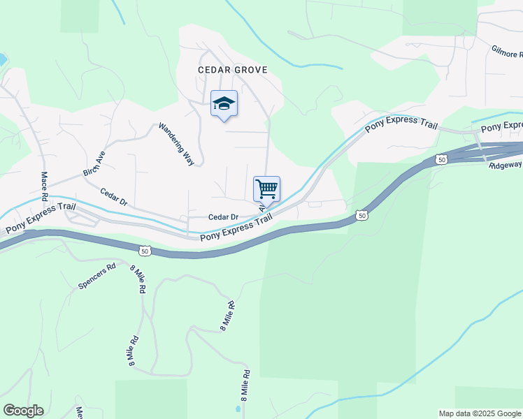 map of restaurants, bars, coffee shops, grocery stores, and more near in El Dorado County