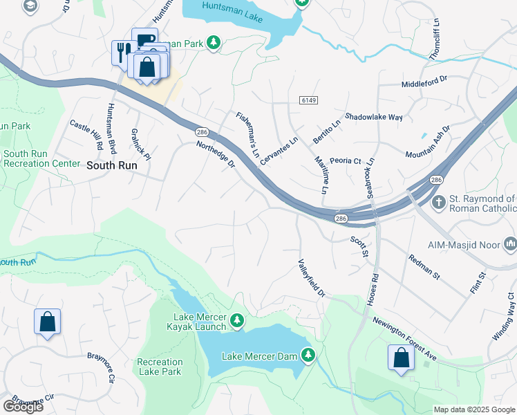 map of restaurants, bars, coffee shops, grocery stores, and more near 9022 Scott Street in Springfield