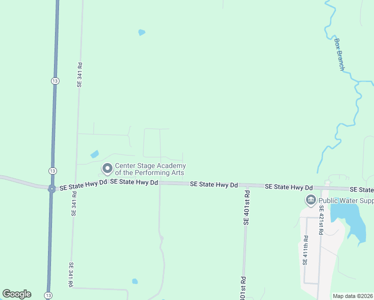 map of restaurants, bars, coffee shops, grocery stores, and more near 357 Southeast State Highway Dd in Warrensburg