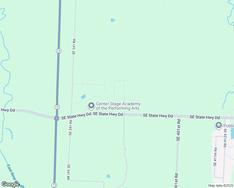 map of restaurants, bars, coffee shops, grocery stores, and more near 357 Southeast State Highway Dd in Warrensburg
