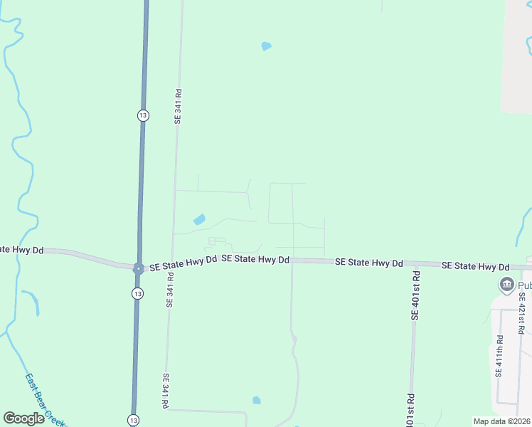 map of restaurants, bars, coffee shops, grocery stores, and more near 368 Southeast 75th Road in Warrensburg