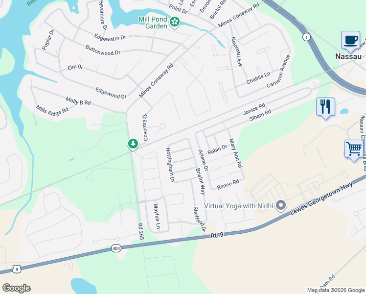 map of restaurants, bars, coffee shops, grocery stores, and more near 8 Enfield Lane in Lewes