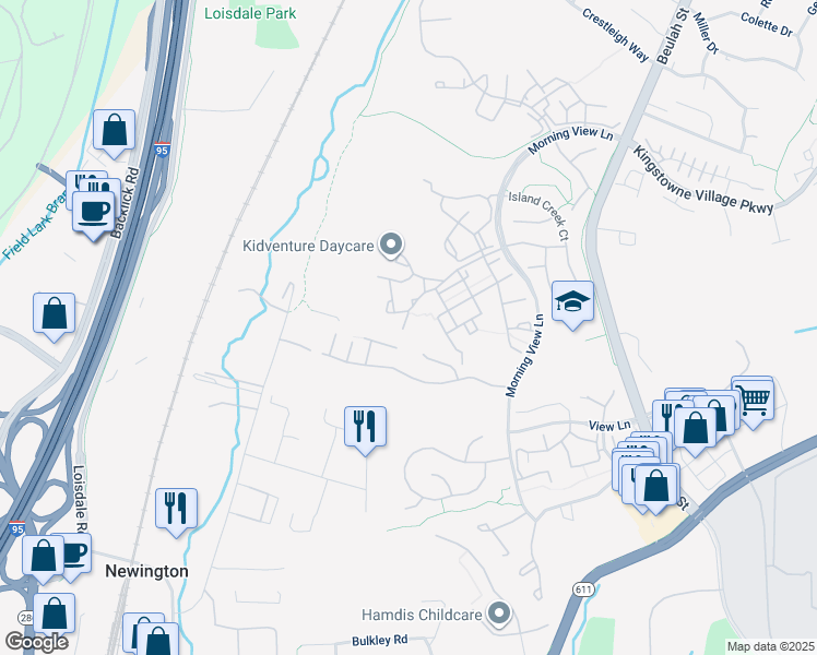 map of restaurants, bars, coffee shops, grocery stores, and more near 6731 Dorothy Giles Court in Alexandria