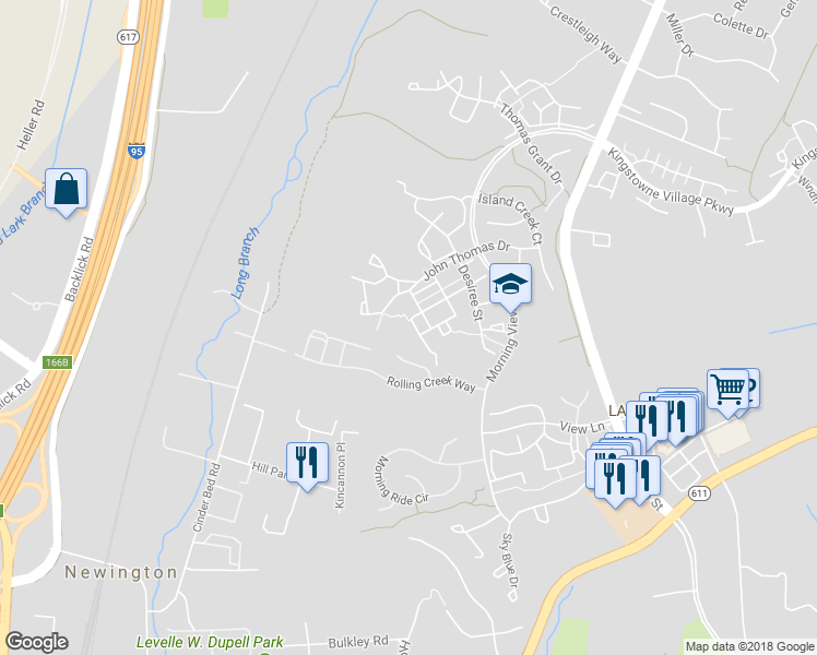 map of restaurants, bars, coffee shops, grocery stores, and more near 7810 Seth Hampton Drive in Alexandria
