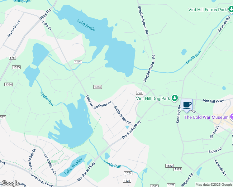 map of restaurants, bars, coffee shops, grocery stores, and more near 3628 Dockside Drive in Warrenton