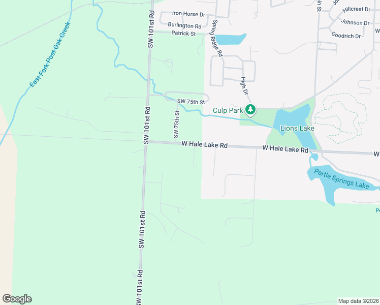 map of restaurants, bars, coffee shops, grocery stores, and more near 80 Southwest 100th Road in Warrensburg