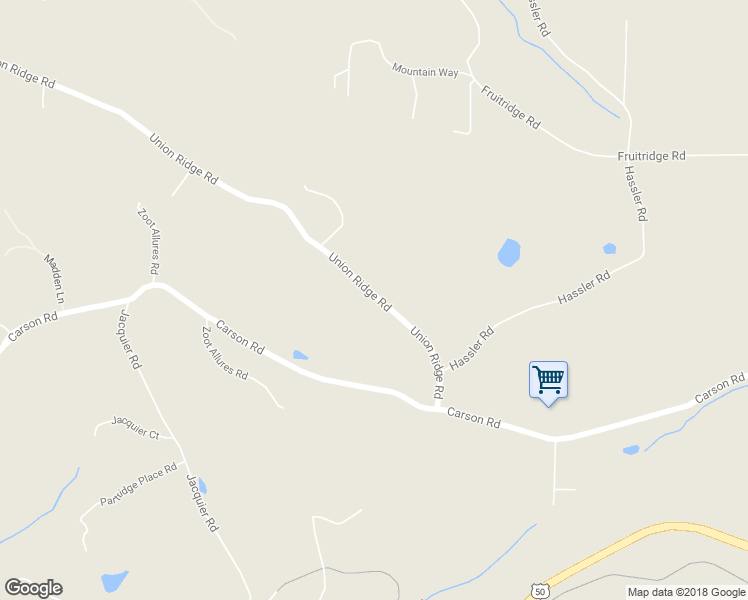 map of restaurants, bars, coffee shops, grocery stores, and more near 2276 Union Ridge Road in Placerville