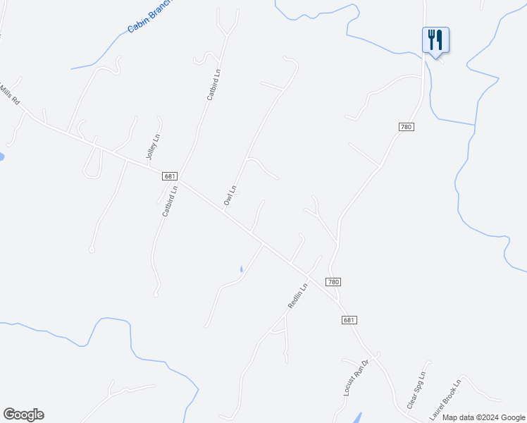 map of restaurants, bars, coffee shops, grocery stores, and more near 10396 Cliff Mills Road in Marshall