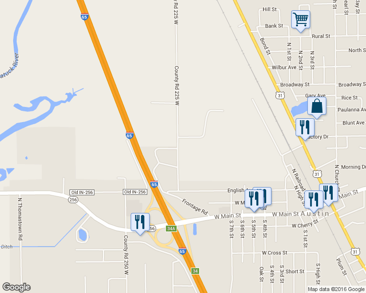 map of restaurants, bars, coffee shops, grocery stores, and more near 3706 County Road 225 West in Austin