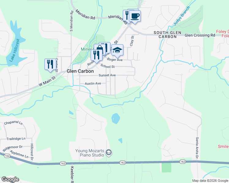 map of restaurants, bars, coffee shops, grocery stores, and more near 237 Madison Avenue in Glen Carbon