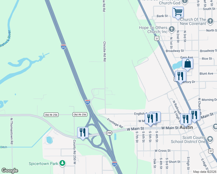 map of restaurants, bars, coffee shops, grocery stores, and more near 3706 County Road 225 West in Austin