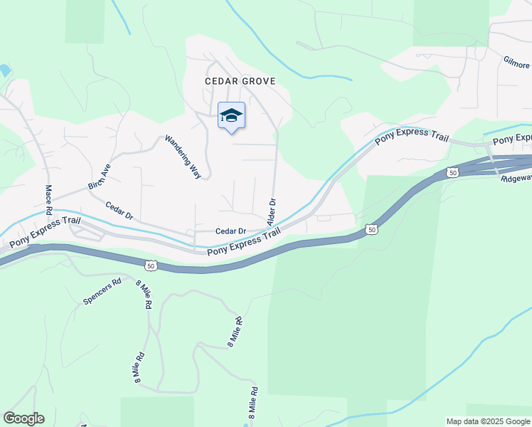 map of restaurants, bars, coffee shops, grocery stores, and more near 2929 Madrone Drive in Camino
