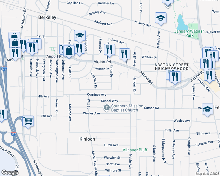 map of restaurants, bars, coffee shops, grocery stores, and more near 3085 Eaton Drive in Berkeley