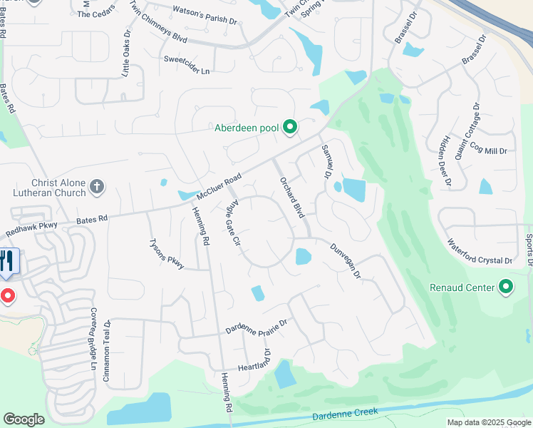 map of restaurants, bars, coffee shops, grocery stores, and more near 37 Indigo Bush Ct in O'Fallon