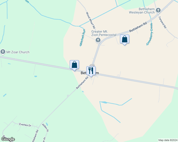 map of restaurants, bars, coffee shops, grocery stores, and more near in Bethlehem