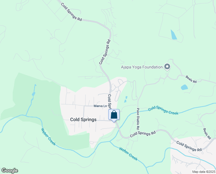 map of restaurants, bars, coffee shops, grocery stores, and more near 1500 Cold Springs Road in Placerville